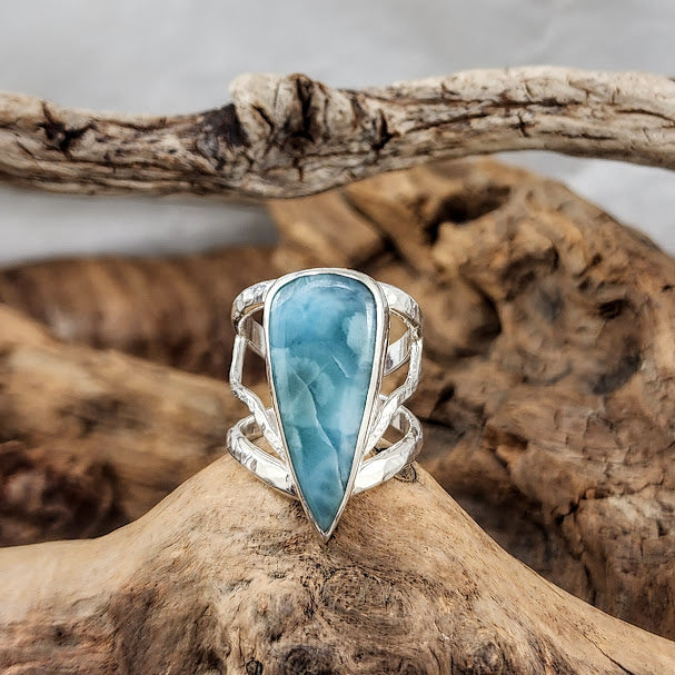 Larimar Filigree Ring - OOAK