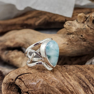 Larimar Filigree Ring - OOAK