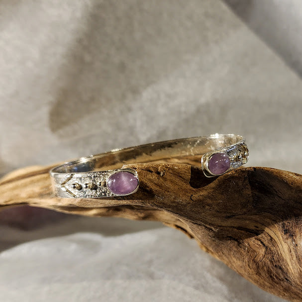 Lavender Amethyst Flat Cuff - Adjustable