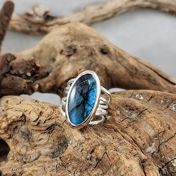 Canadian Labradorite 4-Strand Ring