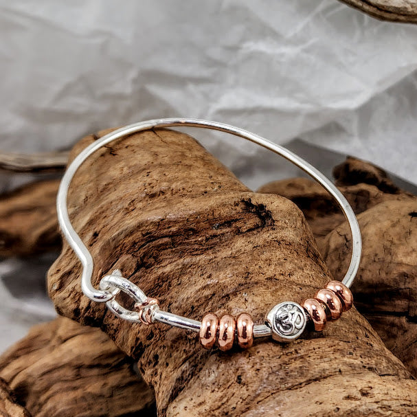 Meditation Bracelet - Silver with Copper