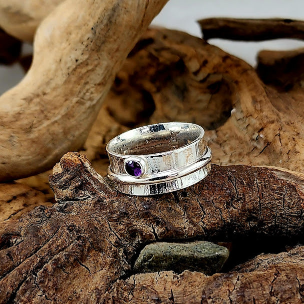 Meditation Ring - 4mm Amethyst