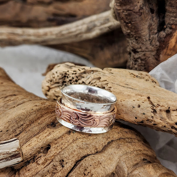 Meditation Ring - Sterling with Brass