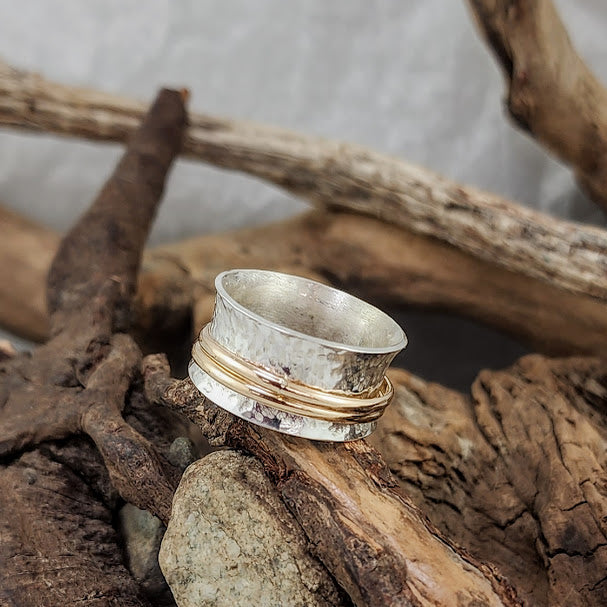 Meditation Ring - Silver with 14k Goldfill