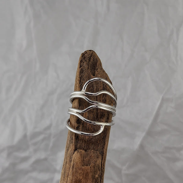 Organic Wrapped Wave Ring - OOAK