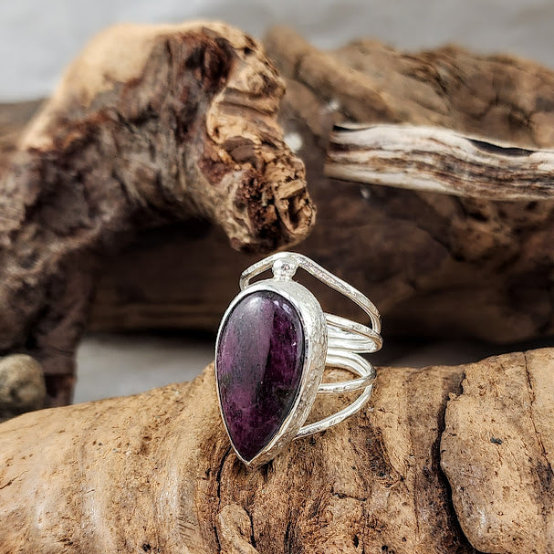 Ruby Zoisite Organic 4-Strand Ring