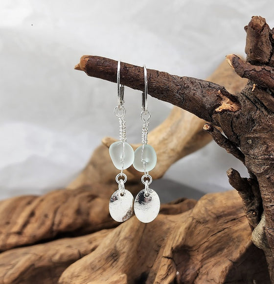 Sea Glass earrings - Silver