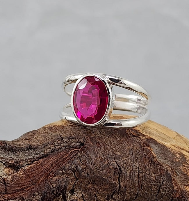 Sri Lanka Ruby Double Band Ring - 2.85 carat