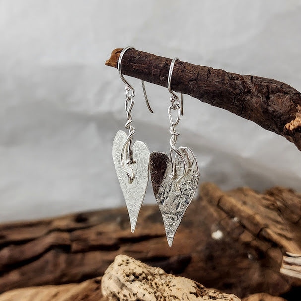 Tattered Heart Earrings