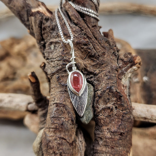 Pink Tourmaline Teardrop Pendant