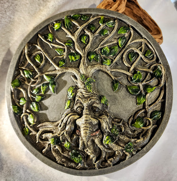 Tree Spirit Wall Plaque - cast/painted resin