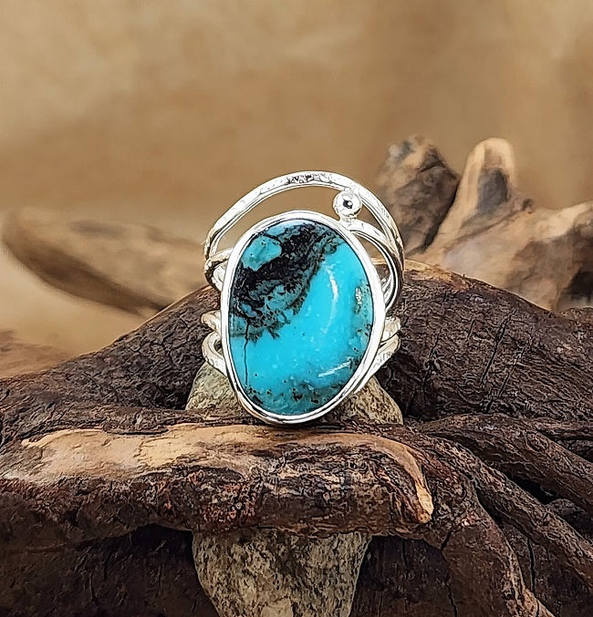 Vintage Turquoise Organic 4-strand ring