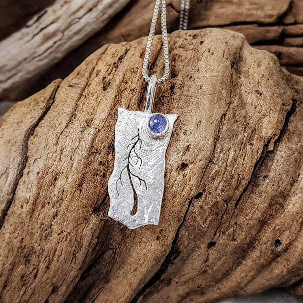 Whimsical 1-tree Pendant - 4mm Tanzanite