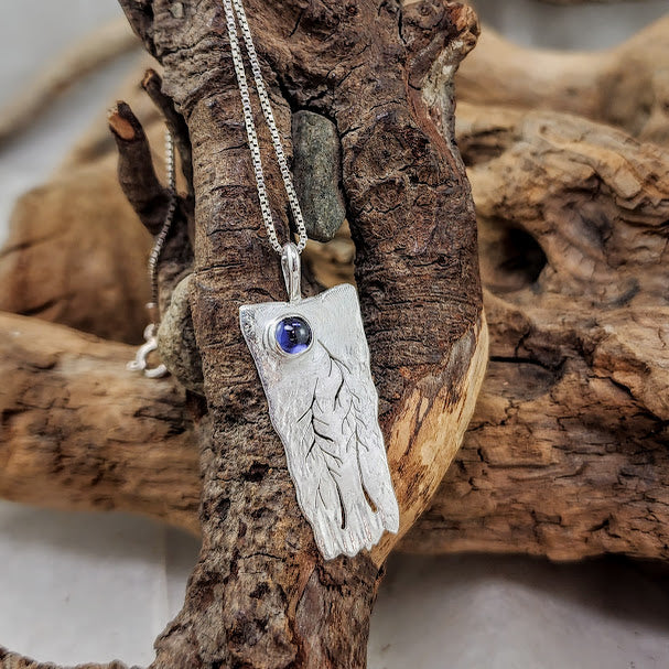 Whimsical 2 Tree Pendant - 5mm Iolite