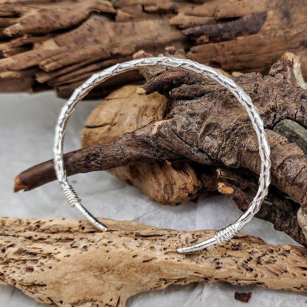 Woven Silver Overlay Cuff