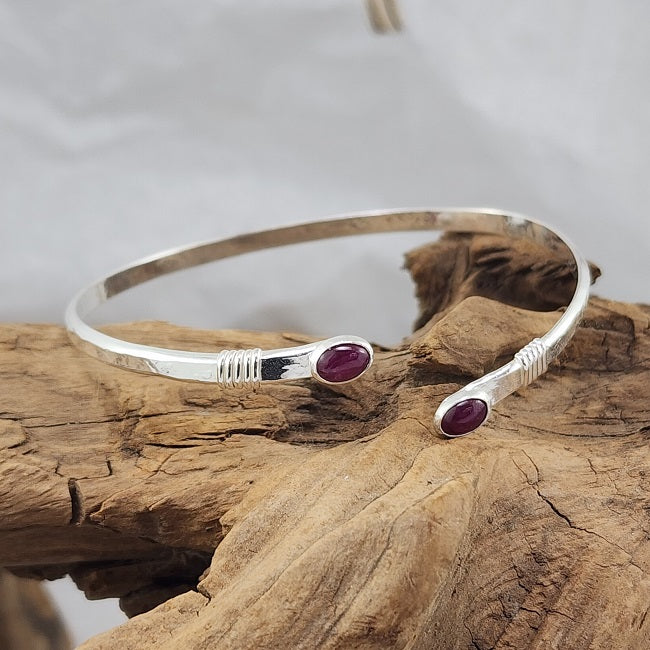 Wrap Cuff Bracelets - adjustable, 4x6mm Ruby, Lapis & Mother of Pearl