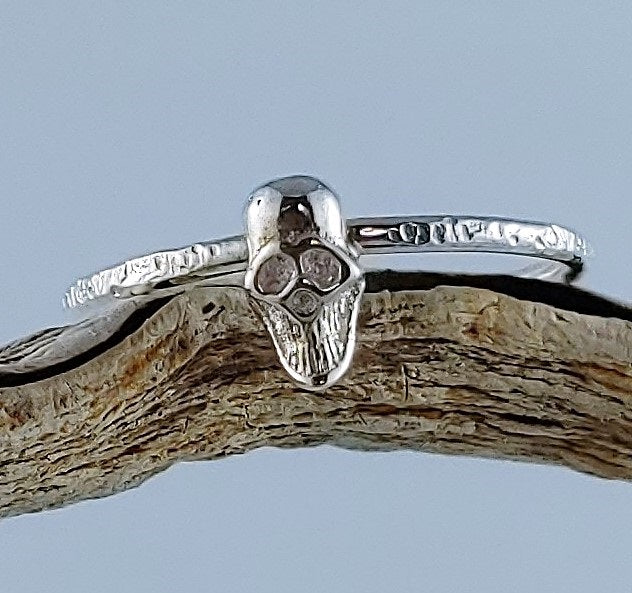 Tiny skull stacking ring