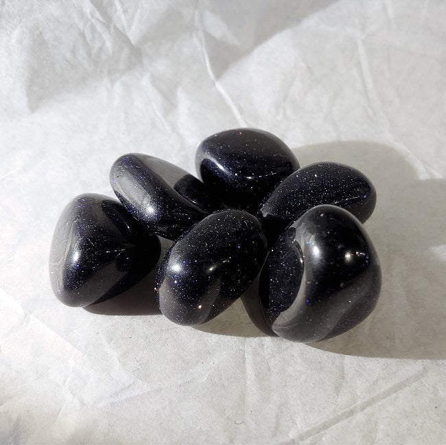 Blue goldstone - tumbled