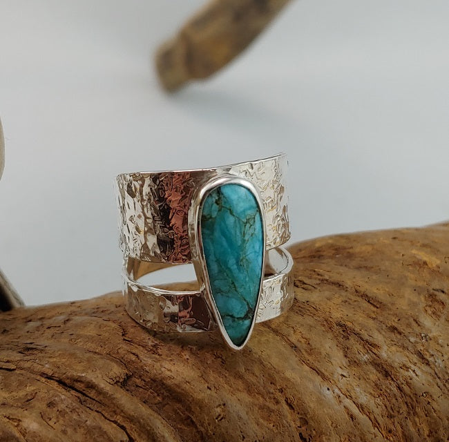Wide Open Band Ring - Arizona Turquoise