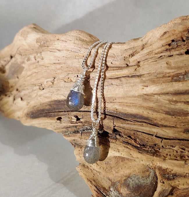 Labradorite pendants - wire wrapped