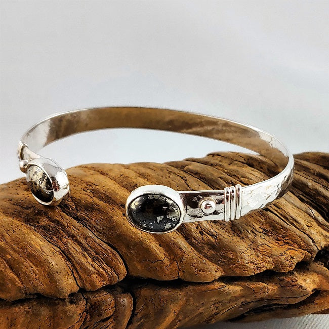 Heavy hammered cuff with Healer's Gold