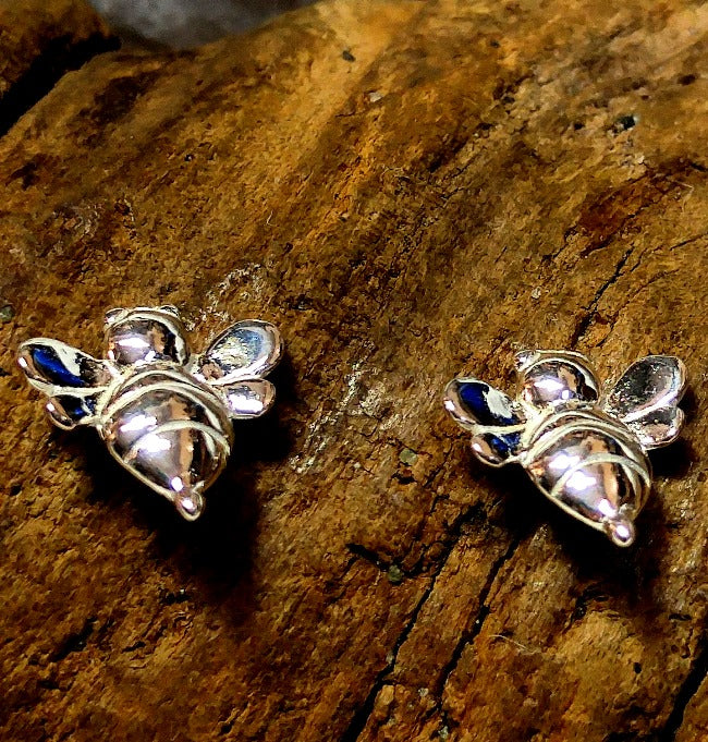 Bumble bee sterling stud earrings