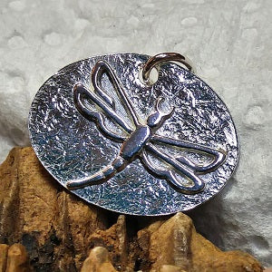 Sterling Oval Dragonfly Pendant