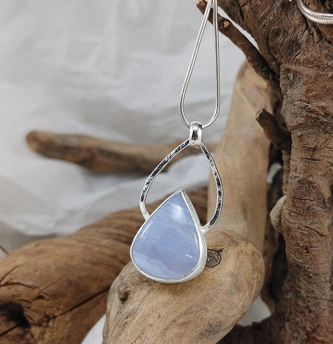 Blue lace agate pendant