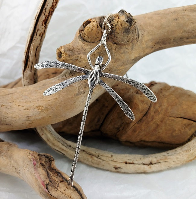 Dragonfly - Hand-forged sterling silver