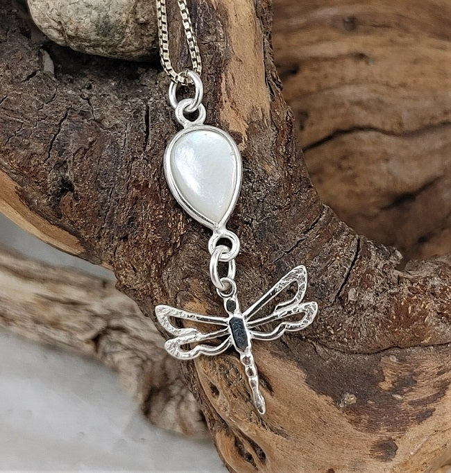 Dragonfly with Mother of Pearl pendant