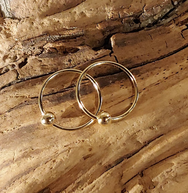 14K goldfill sleeper with ball **NOTE - not hand made