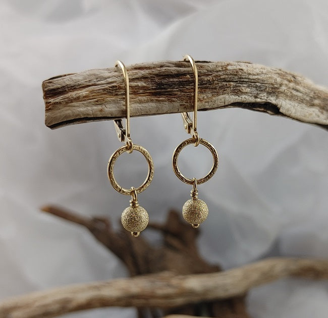 Stardust bead circle earrings - 14k goldfill