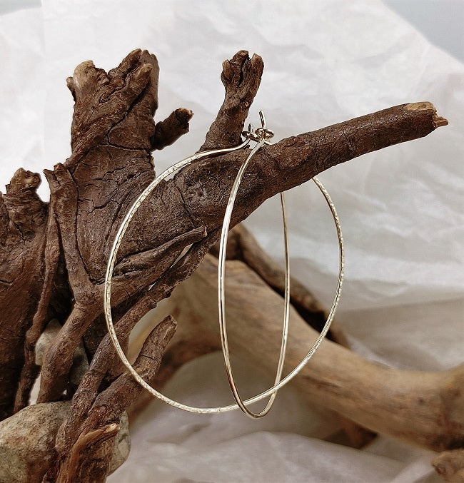 Hammered hoops - 14k goldfill 2.5 inch