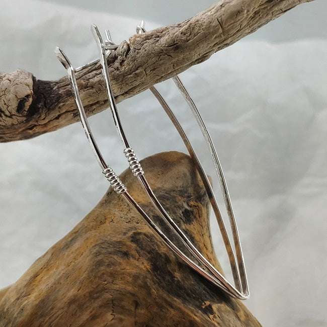 Hammered teardrop shield hoops - 2.75 inch