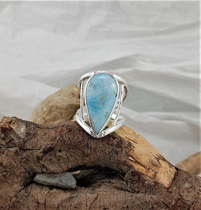 Larimar filigree ring