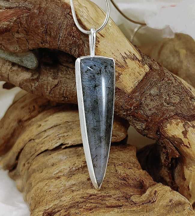 Mystic Merlinite pendant pierced back - OOAK