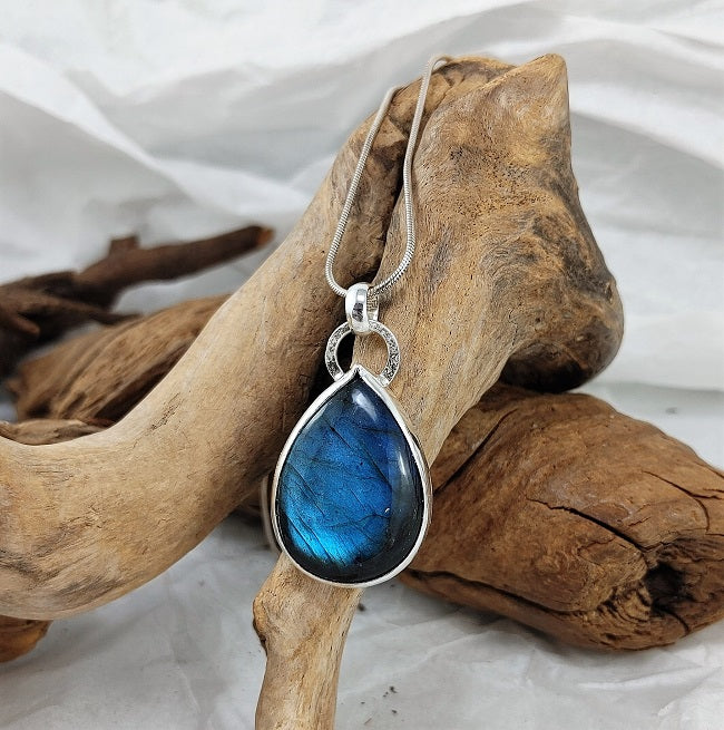 Teardrop Blue Labradorite pendant