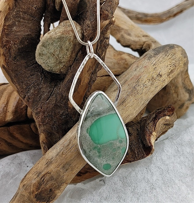Variscite pendant - pierced back