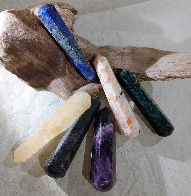 Faceted stone wands - assorted
