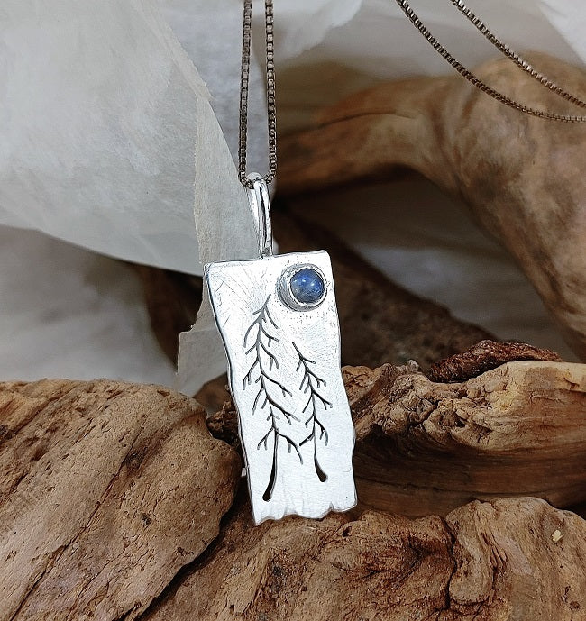 Whimsical Two Tree with 5mm Rainbow Moonstone
